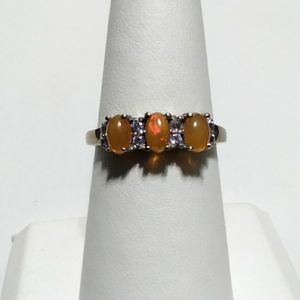 Opal and Tanzanite Ring